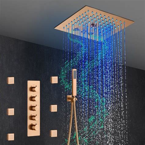 12'' Luxur6y LED Music Shower System with Bluetooth| Cascada | Shower ...