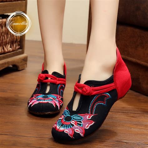 Women Fashion Shoes Chinese Style Women's Flat Embroidery Cloth Shoes ...