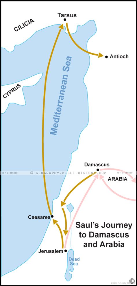 Acts Saul Damascus Arabia - Basic Map (72 DPI) 1-Year License - Bible ...