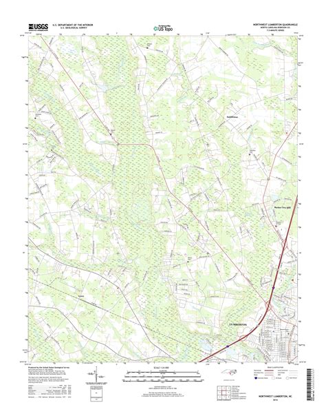 MyTopo Northwest Lumberton, North Carolina USGS Quad Topo Map