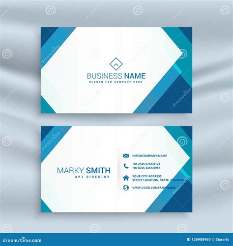 Professional Blue Geometric Business Card Design Stock Vector - Illustration of card, modern ...