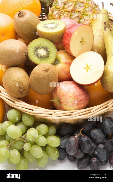 Big Basket of Fruit Stock Photo - Alamy