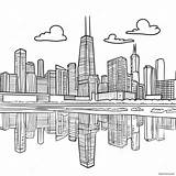 Chicago Skyline Coloring Page 20973 17021 sketch template