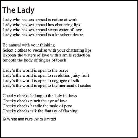 The Lady - White & Pure Lyrics