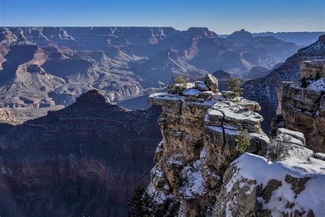 Grand Canyon Vista With Snow Free Stock Photo - Public Domain Pictures