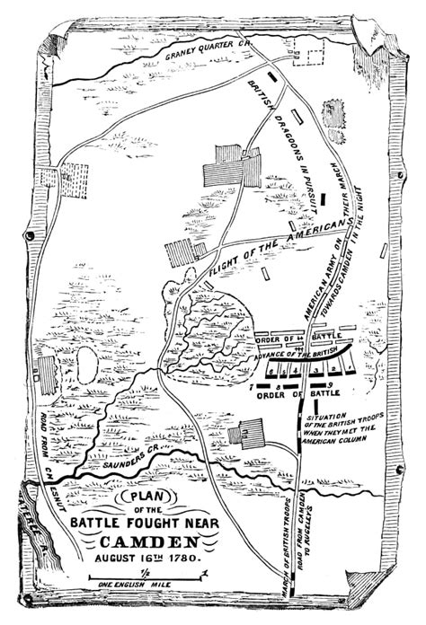 Battle Of Camden 1780 Nplan Of The Battle Fought Near Camden South Carolina 16 August 1780 ...