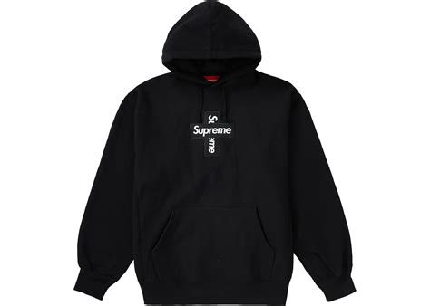 Supreme Cross Box Logo Hooded Sweatshirt Black - FW20