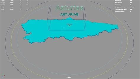 Asturias Spain map region geography political geographic 3D model ...