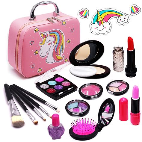 Buy Senrokes Washable Makeup Kit Girls Toy Girls Play Real Makeup Kit ...