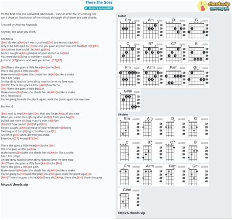 Chord: There She Goes - tab, song lyric, sheet, guitar, ukulele ...