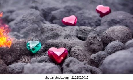 Heartshaped Gemstones Romantic Wallpaper 3drendering Stock Illustration 2202024999 | Shutterstock