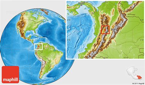 Physical Location Map of Santa Rosa De Cabal