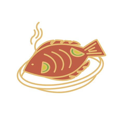 fried fish on dish 4799381 Vector Art at Vecteezy