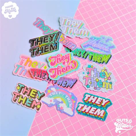 Mini They / Them Pronouns Sticker Pack - Etsy