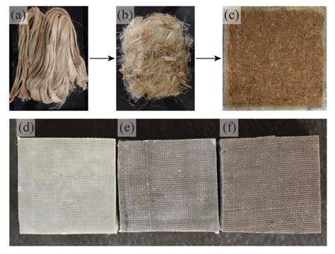 Processing kenaf fibers and the final samples; (a) Long kenaf fibers ...