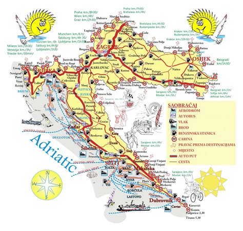 Large travel map of Croatia | Croatia | Europe | Mapsland | Maps of the ...