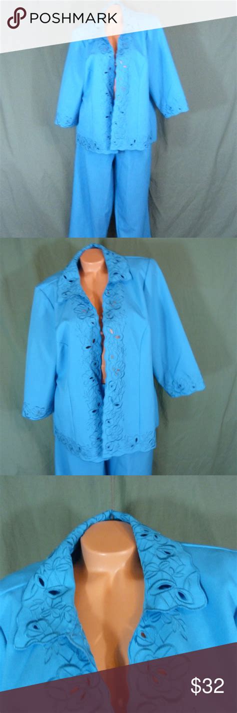 Anthony Richards Plus Size 20W Blue Pants Suit Ope | Pantsuit, Clothes design, Blue pants