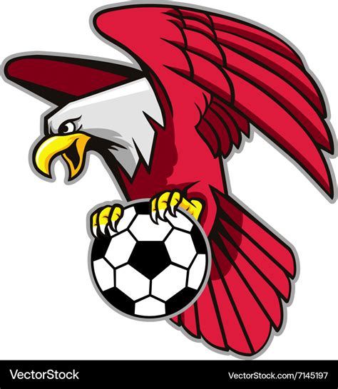 Flying bald eagle grab soccer ball Royalty Free Vector Image