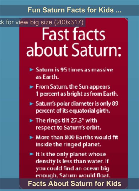 Pin by Hilda Lozano on Saturn Solar system project | Facts about saturn, Planet project, Solar ...