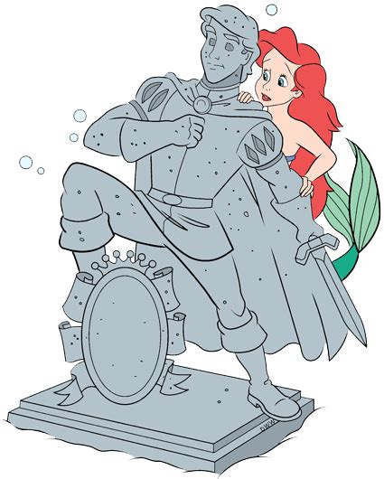 Ariel And Statue Of Prince Eric The Little Mermaid Disney Fan Art ...