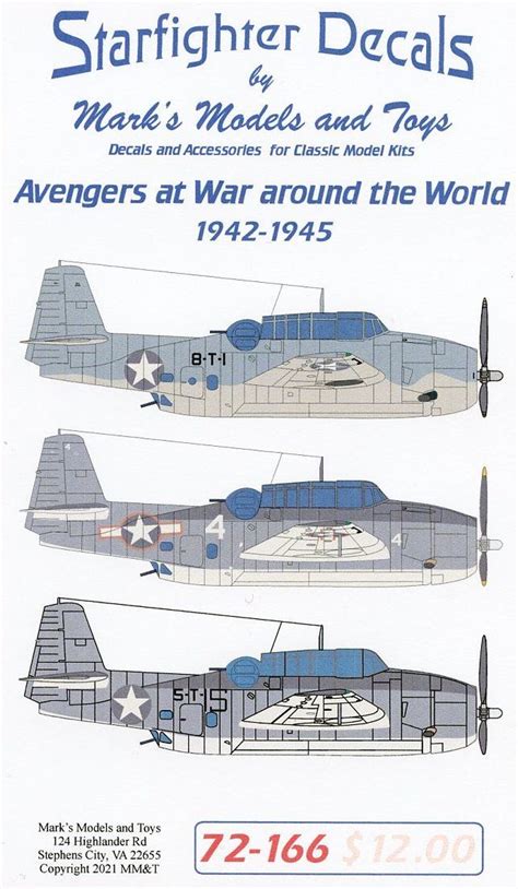 TBF-1 Avengers Decals Starfighter Decals 72166