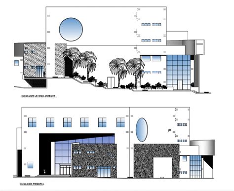 Auditorium Elevation design dwg file - Cadbull