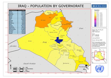 Iraq: Population by Governorate (as of 19 Nov 2007) - Iraq | ReliefWeb