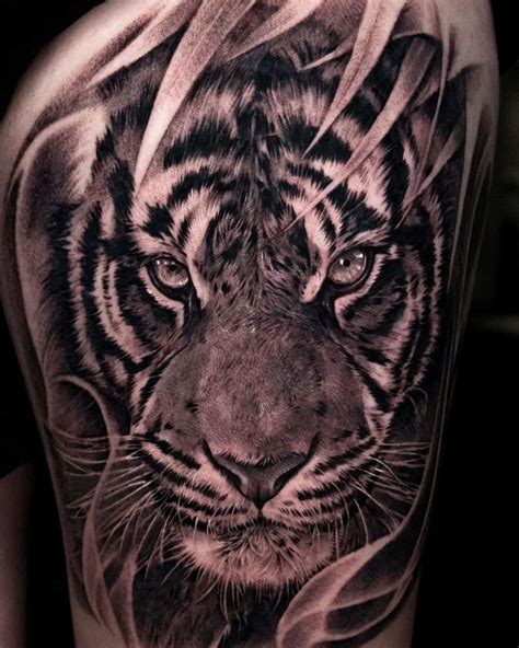 Realistic Tiger Body Tattoo