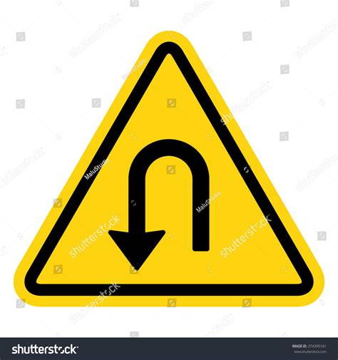 Uturn Roadsign Yellow Road Sign Turn Stock Vector (Royalty Free) 274395161 | Shutterstock