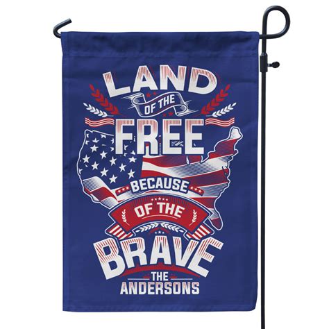 Land Of The Free Because Of The Brave Personalized Flag - Mostly Pillows