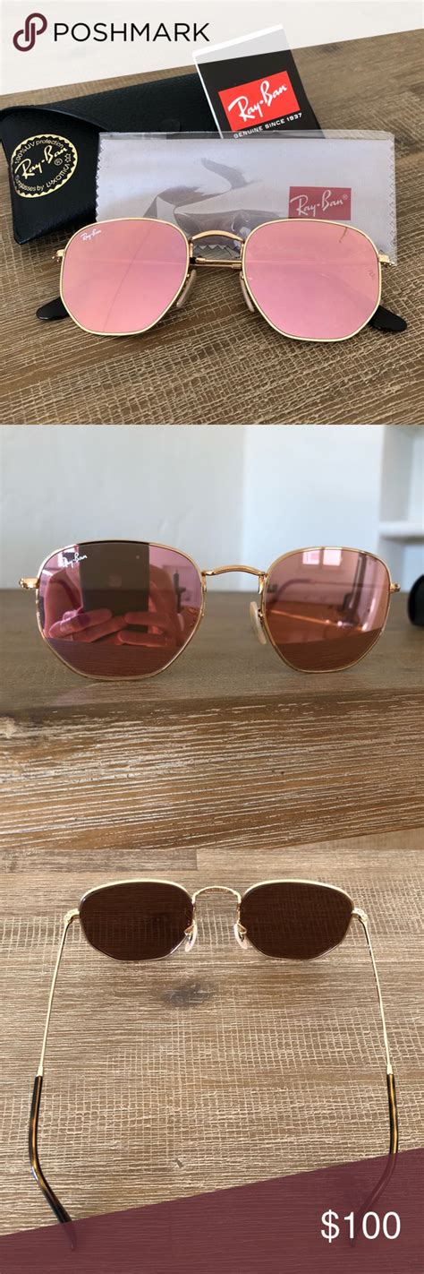 BRAND NEW Ray-Ban Hexagonal Sunglasses | Hexagonal ray ban, Rose gold ...