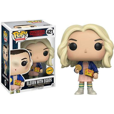 Stranger Things Funko POP! TV Eleven with Eggos Vinyl Figure [Long Blonde Hair Chase Version ...