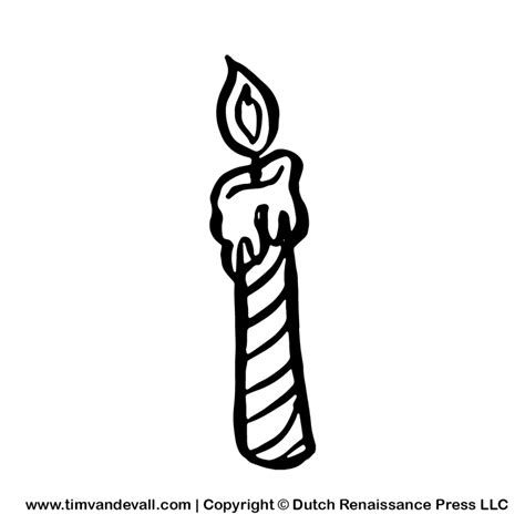 candle-bw-clipart - Tim's Printables