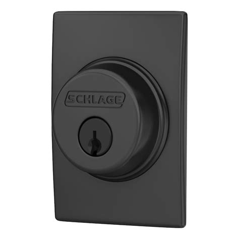 Schlage Single Cylinder Matte Black Single Cylinder Deadbolt in the Deadbolts department at ...