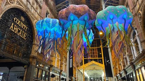 Leeds Light Night: City lit up with nature theme - BBC News