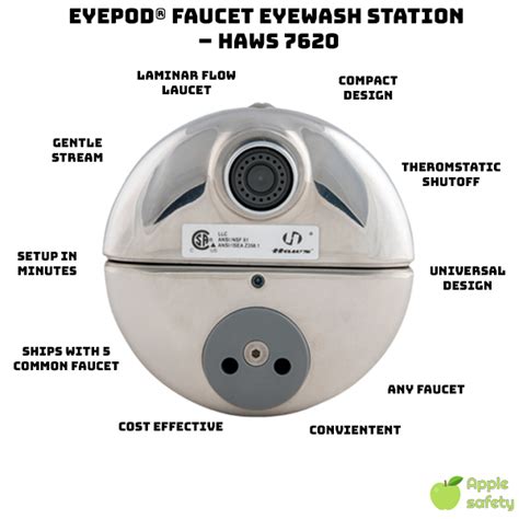 eyePOD Faucet Eyewash Station - HAWSCO 7620 – AppleSafety.com