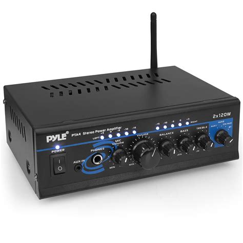 Buy PyleHome Home Audio Power Amplifier System with Bluetooth - 2X120W Mini Dual Channel Mixer ...