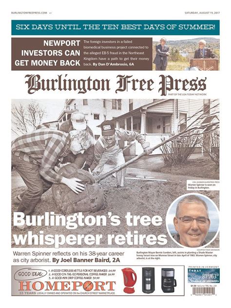 Today's Burlington Free Press @bfp_news www.burlingtonfreepress.com | Burlington, How to get ...