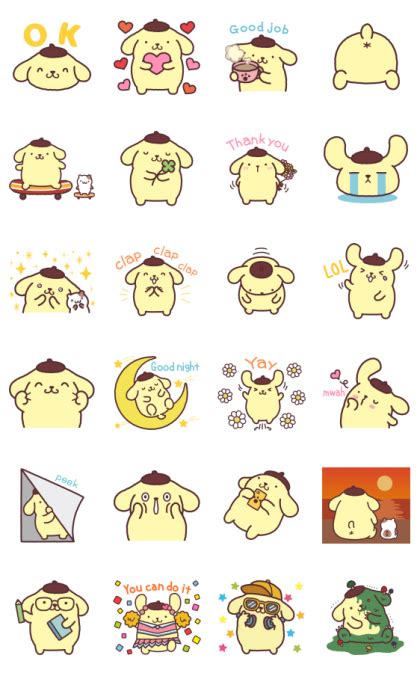 Pompompurin Moving Backgrounds LINE WhatsApp Sticker GIF PNG