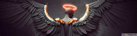 Angel Wings Digital Art 4K wallpaper download