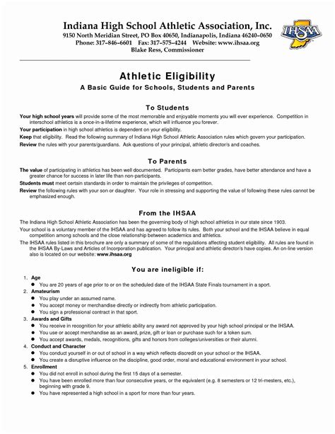 Student Athlete Resume Example