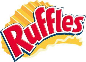 the logo for ruffles is shown in red and yellow letters on a white ...