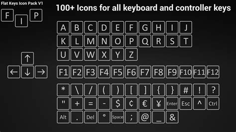 Flat Keys Icons Pack in 2D Assets - UE Marketplace