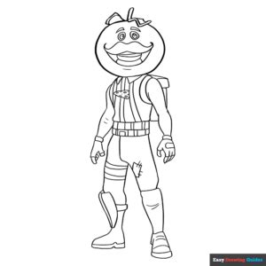 Tomato Head from Fortnite Coloring Page | Easy Drawing Guides