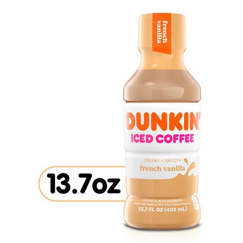 Dunkin' French Vanilla, Iced Bottled Coffee Drink, 13.7 fl oz - Walmart.com