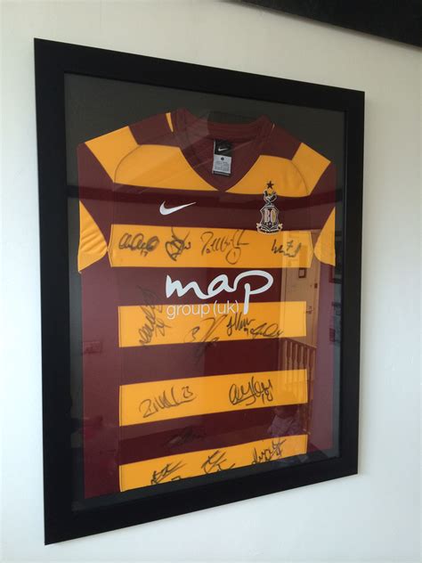 Bradford city shirt framed by Kwik picture framing