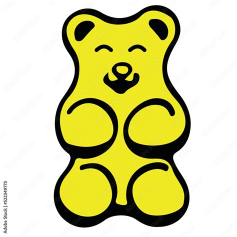 gummy bear yellow vector cartoon character symbol gummybear Stock ...