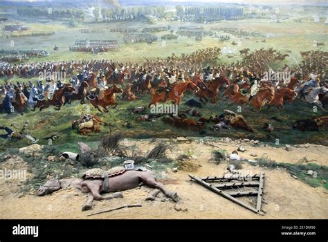 The “Panorama of the Battle of Waterloo,” a huge painted diorama with ...