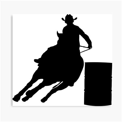 "Rodeo Theme - Barrel Racer Silhouette" Canvas Print by SandpiperDesign ...