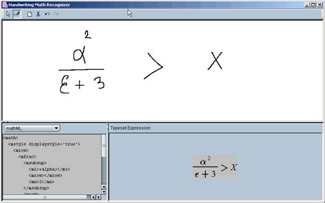 JIMHR - Java Interactive Mathematical Handwriting Recognizer